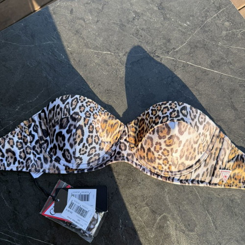 Guess bikini top new, size 34C, black and brown