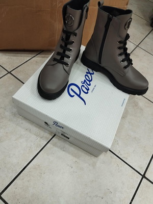 Parex women's leather ankle boots gray, new, size 36