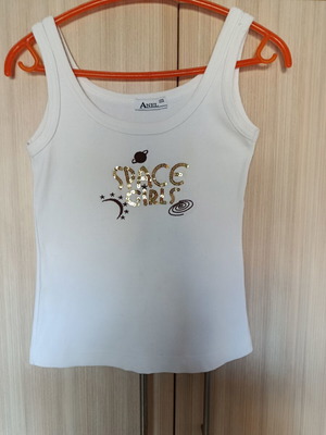 Anel blouse with decorative sequins size S like new, white and gold