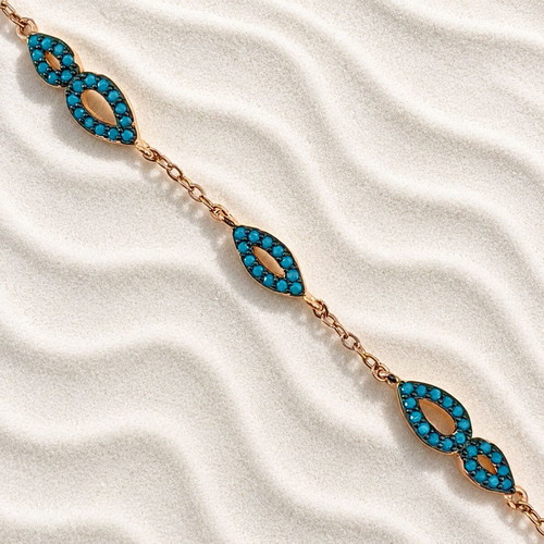 Handmade Gianniotiko bracelet in rose gold plated silver 925 with zircon