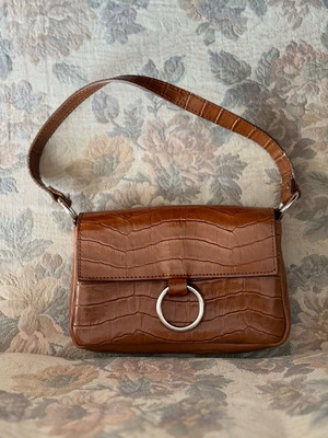 Zara shoulder bag tan croco like new
