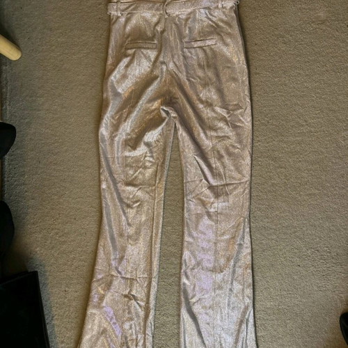 Bershka glitter pants used, gray silver, size L