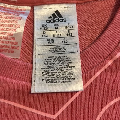 Adidas pink sweatshirt for girl 11-12 years like new