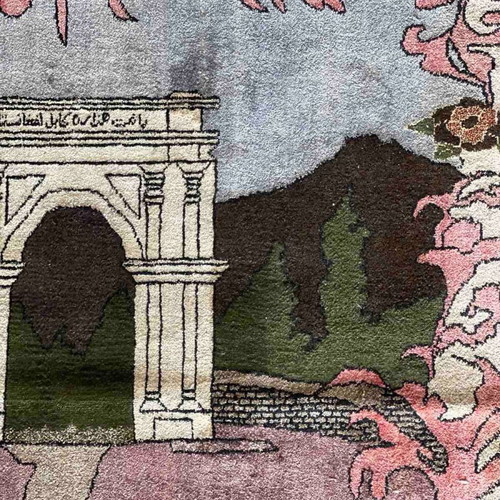Afgan Silk Handmade Silk Rug new, unique technique