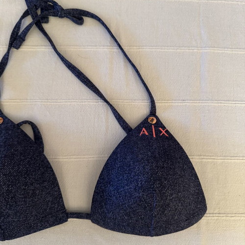 Armani Exchange bikini in dark blue denim style new