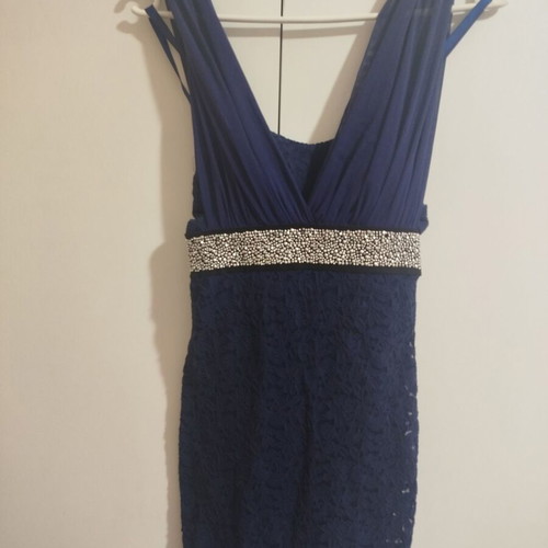Short dark blue dress used, size M/L, evening wear