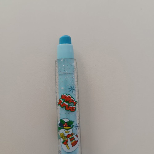 Christmas eraser-pen with snowman used