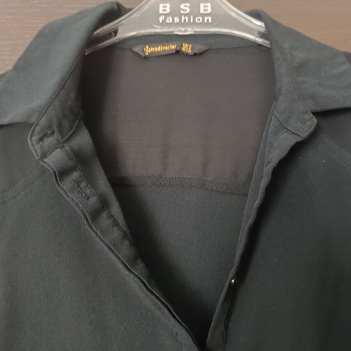 Stradivarius Black Summer Shirt like new, sheer shoulders, size S