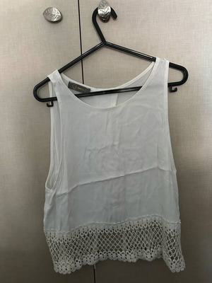 Women's summer blouse white like new with lace detail