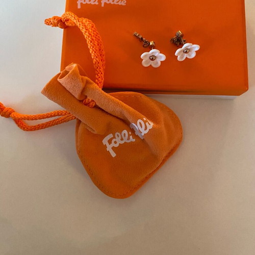 Folli Follie daisy earrings like new, white 1.4cm