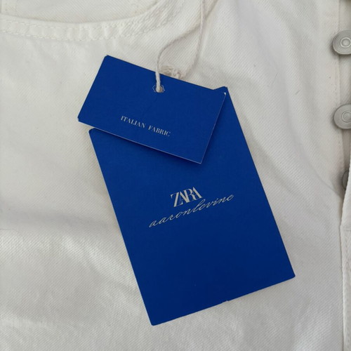 Aaron Levine x Zara white jeans new, mid rise straight leg