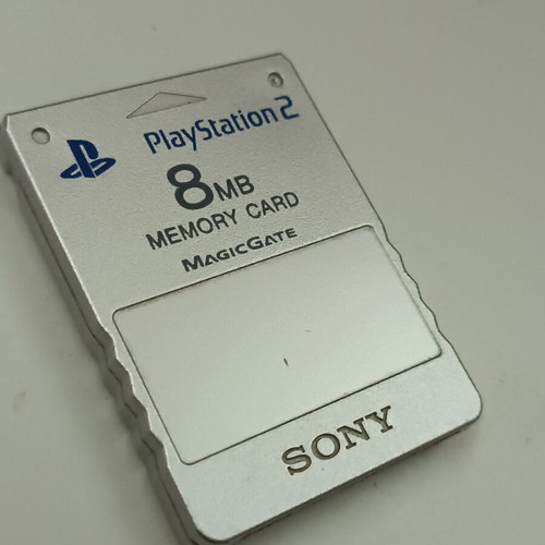 PlayStation 2 (PS2) memory card silver like new