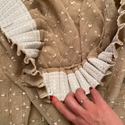 Rustic cream curtains and drapes set used, 2 pieces