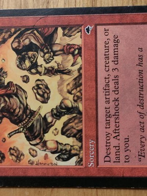 Aftershock Magic the Gathering card like new, Tempest