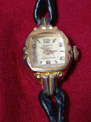 Tenor 17 Jewels vintage γυναικείο ρολόι χειρός μεταχειρισμένο, κουρδιστό, χρυσόχρωμη κάσα