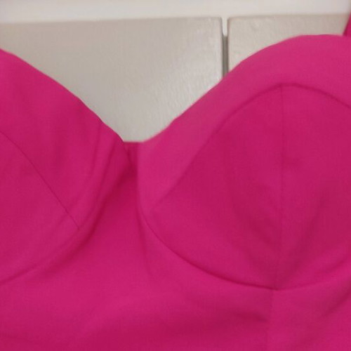Fervente fuchsia dress No 38 like new with shoulder ties