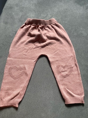 Baby knitted leggings pants Benetton used, 74 cm, with hearts