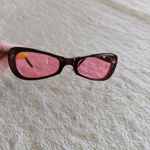 Vintage sunglasses like new, brown-pink frame, pink lenses