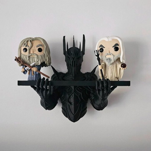 Custom 3D Printed Sauron Wall Shelf Black Lord of the Rings