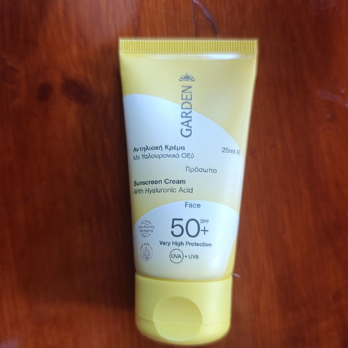 Garden Sunscreen Face Cream 50+ SPF 25ml with Hyaluronic Acid and Pomegranate Scent