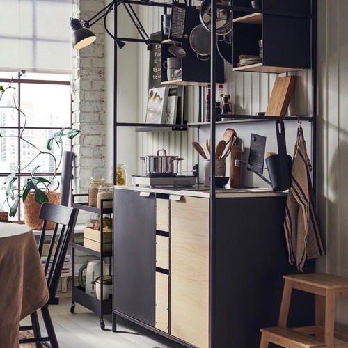 Ikea Aspinge kitchen new with sink and metal construction
