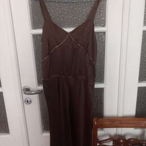 Sarah Lawrence dress size large satin brown new, formal wear