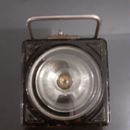 Artas square flashlight 1950's used, black with wear