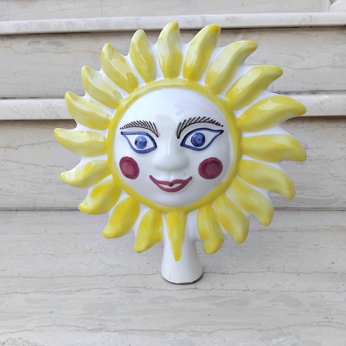 Vintage ceramic double-sided garden sun decoration, like new