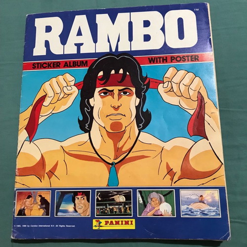 Rambo Panini sticker album used from 1986
