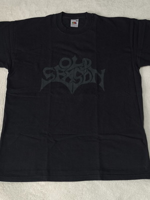 Old Season band t-shirt used, black with grey print, Fruit of the Loom M
