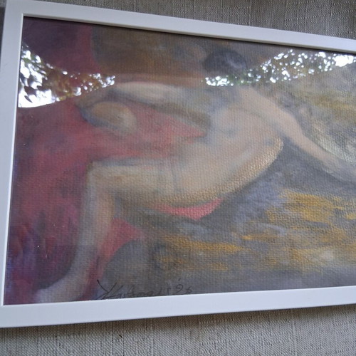 Painting "Gymno" framed 30x40cm, signed