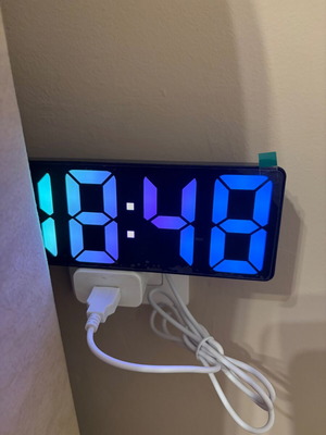 Digital LED Clock RGB GH0725 new with alarm and adjustable lighting