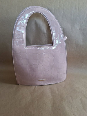 Pink Croco Pattern Handbag Imitation Eco Leather New Alessia Massimo
