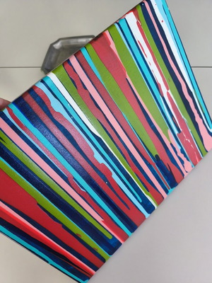 Striped original painting 30x40 on canvas new