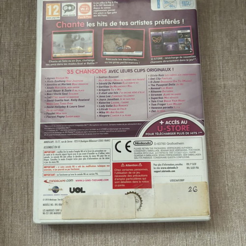 U-Sing 2 Nintendo Wii game used, complete