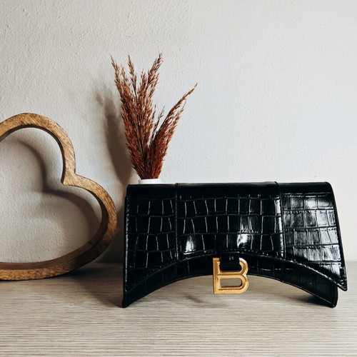 Black Croco Bag Zara new with detachable strap