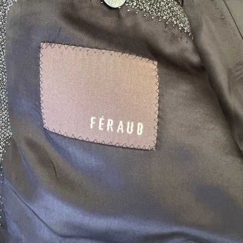Féraud jacket new, 100% wool, size L, black and grey