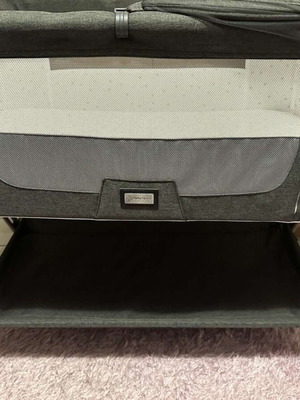 Bebe Stars Pearl Graphite Cradle like new with wheels and mosquito net