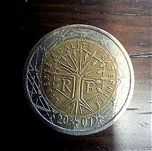 2 Euro coin miscasting France rare coin