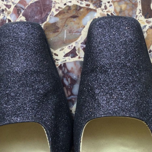 Si Bolleti vintage evening mules size 38 with glitter heel 9 cm like new