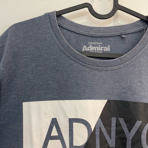 Admiral men's t-shirt blue with ADNYC print size M like new