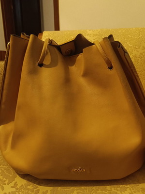 Hogan leather shoulder bag used, nude beige