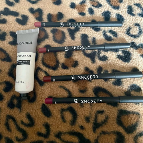 Makeup and skincare set new with 4 Shcoety lip liners and Olivia Grace hand cream