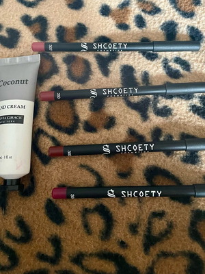 Makeup and skincare set new with 4 Shcoety lip liners and Olivia Grace hand cream