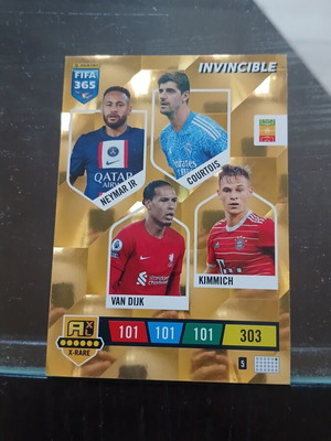 FIFA 365 Invincible X-Rare Sticker with Neymar Jr, Courtois, Van Dijk, Kimmich
