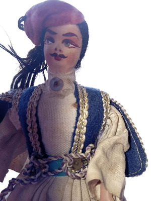 Antique doll with traditional Greek costume used