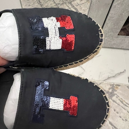 Tommy Hilfiger espadrilles with sequins used, size 39, dark blue