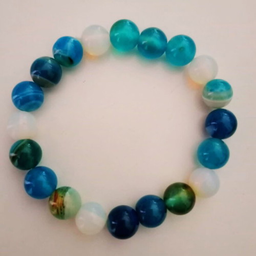Bracelet with agate and moonstone new