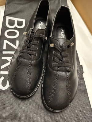 Women's black moccasins No.41 new, synthetic leather