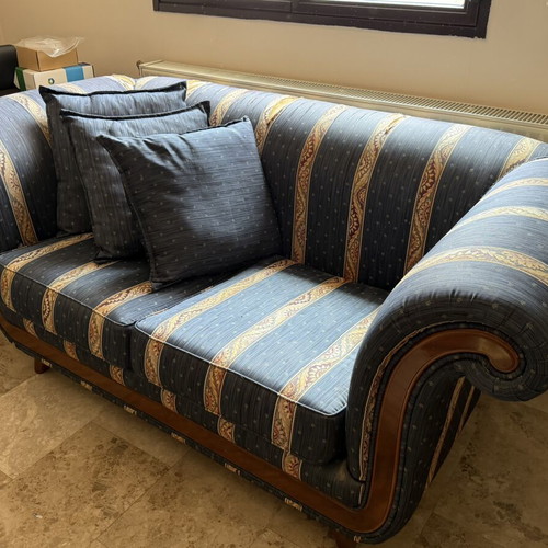 Neoclassical style living room sofa set, three-seater and two-seater